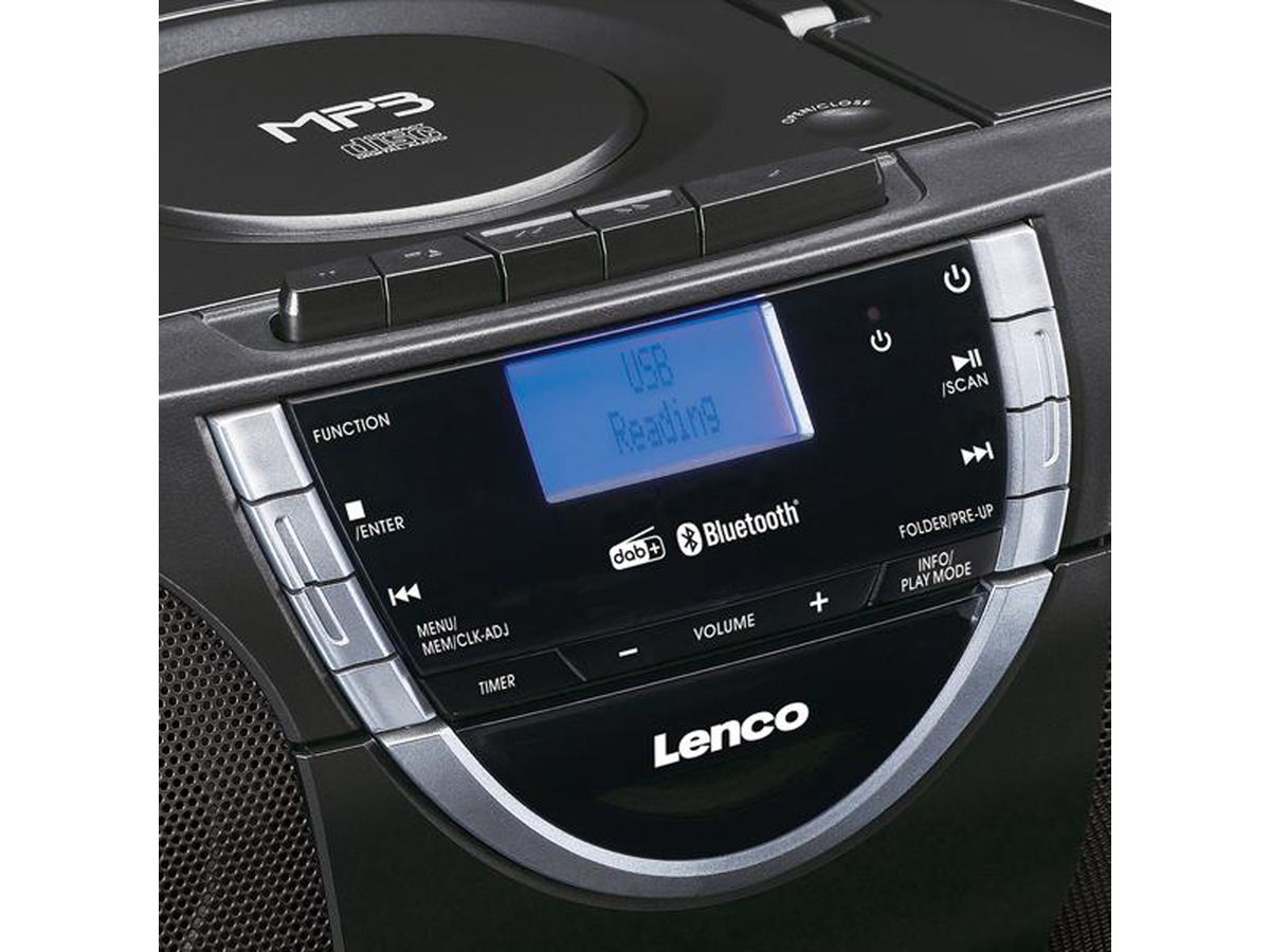 Lenco DAB+ radio/boombox SCD-6900, Cassette, CD/MP3-speler, FM, DAB+, zwart