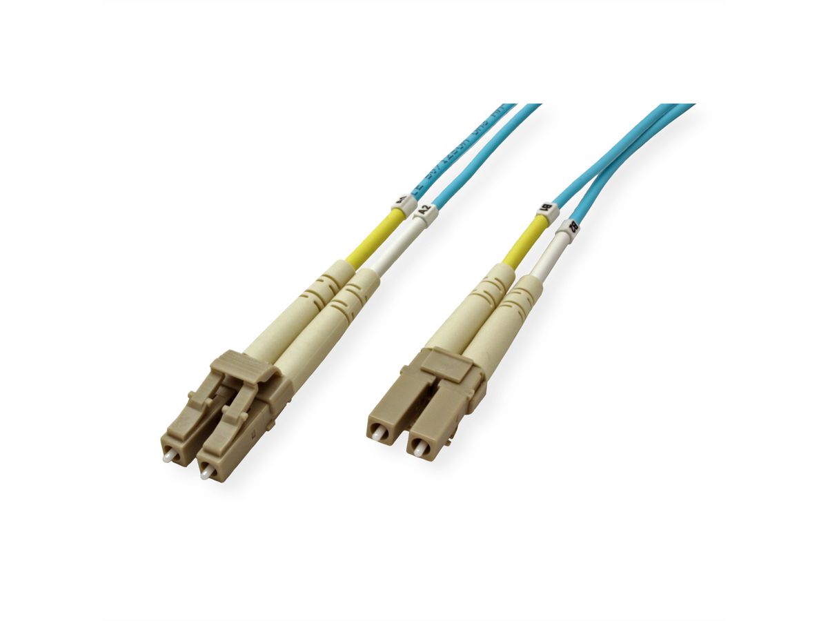 VALUE Fibre Optic Jumper Cable, 50/125µm, LC/LC, OM3, turquoise, 15 m