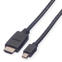 VALUE Mini DisplayPort Cable, Mini DP-HDTV, M/M, black, 2 m