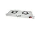 ROLINE 19" Fan unit with 2 fans, ON/OFF grey