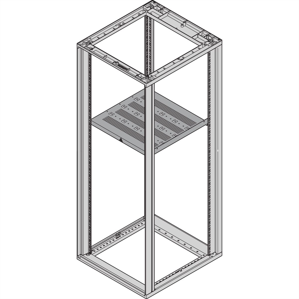 SCHROFF Novastar 19" boekenplank, stationair, 1 HE 600W 1000D