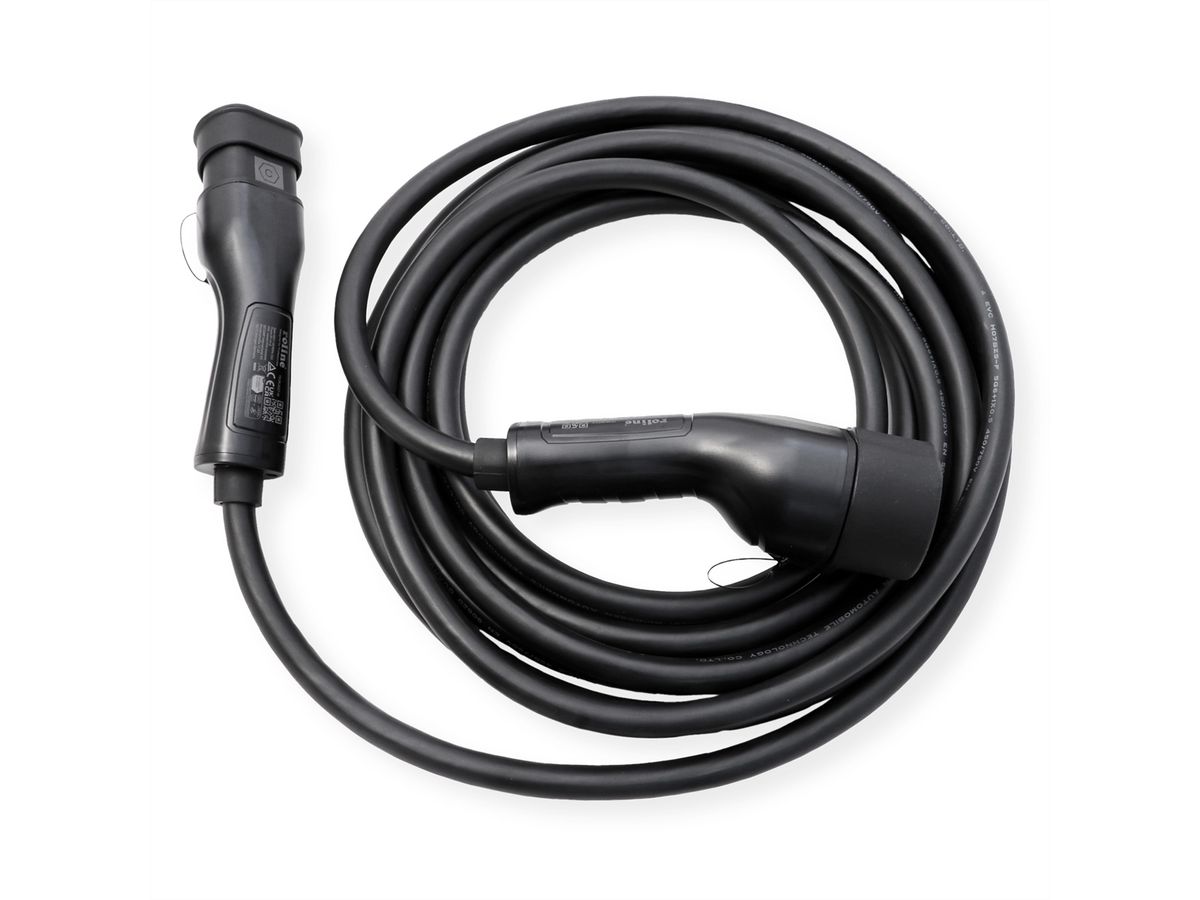 ROLINE EV Charging Cable Assembly Type2, 3-Phase, 480VAC (3P+N+E), 32 A, 22 kW, 7.5 m