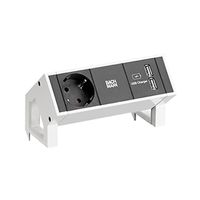 BACHMANN DESK2 1xCEE7/3 USB Charger, Current 0.2m GST18 RAL9010