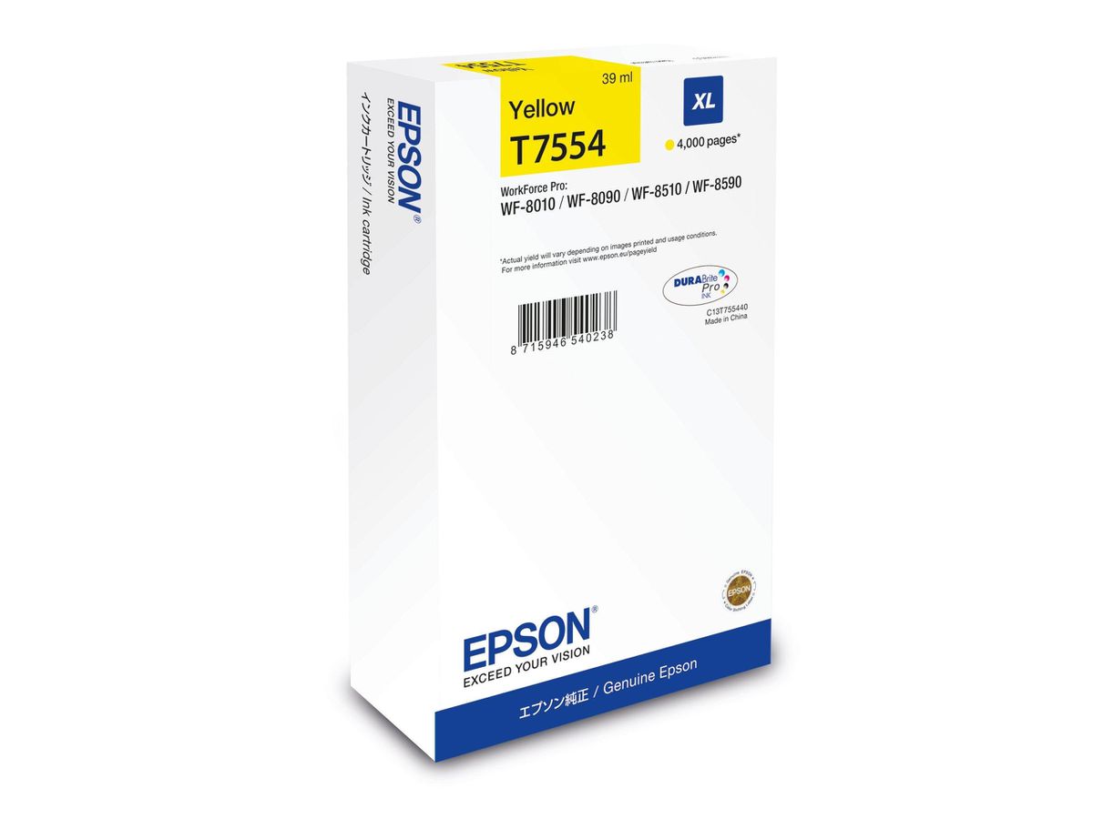 Epson C13T75544N inktcartridge 1 stuk(s) Origineel Hoog (XL) rendement Geel