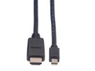 VALUE Mini DisplayPort Cable, Mini DP-HDTV, M/M, black, 1 m