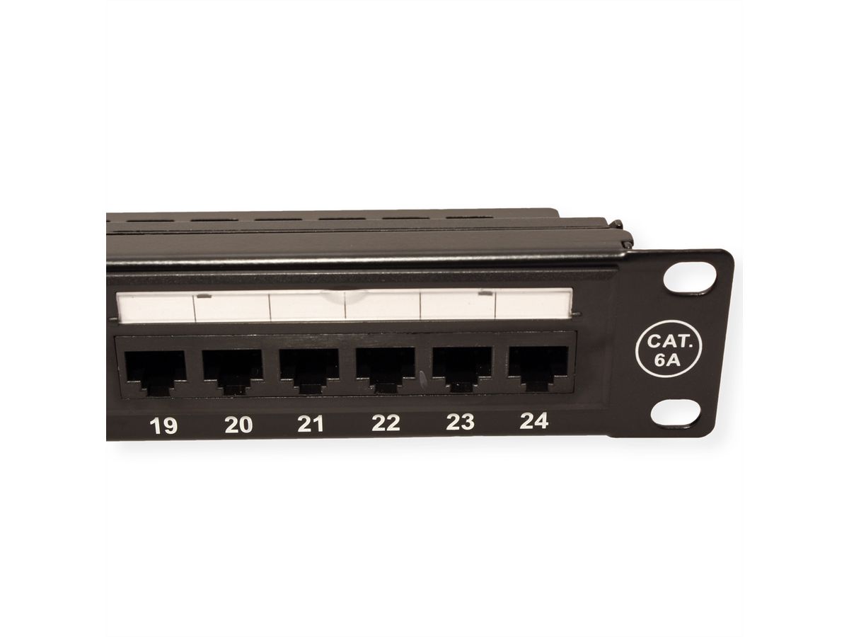 VALUE Cat.6a 19" Patchpanel, 24 Ports, UTP, zwart