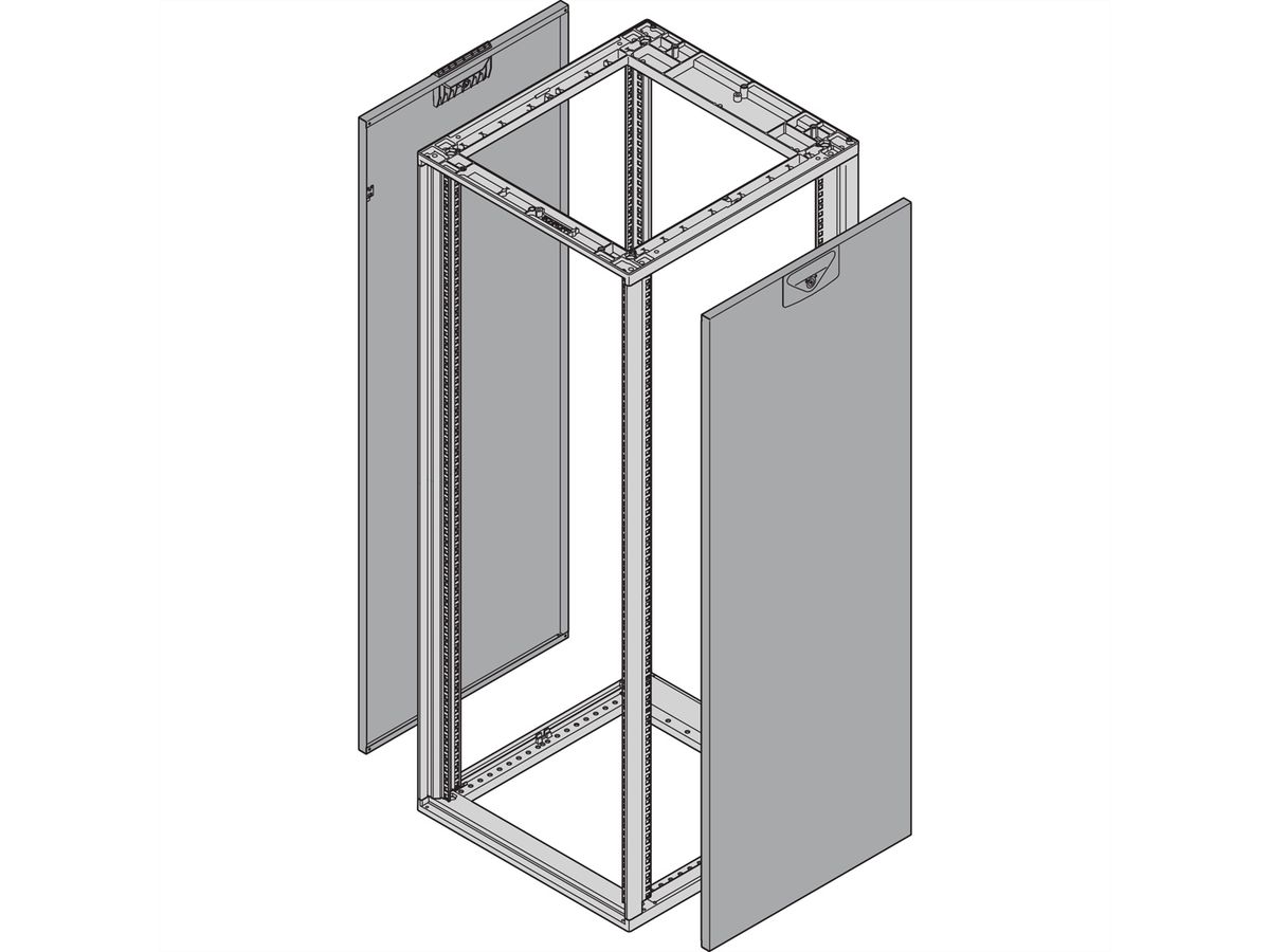 SCHROFF Novastar Side Panel for Slim-Line, RAL 7021, 6 U 500D