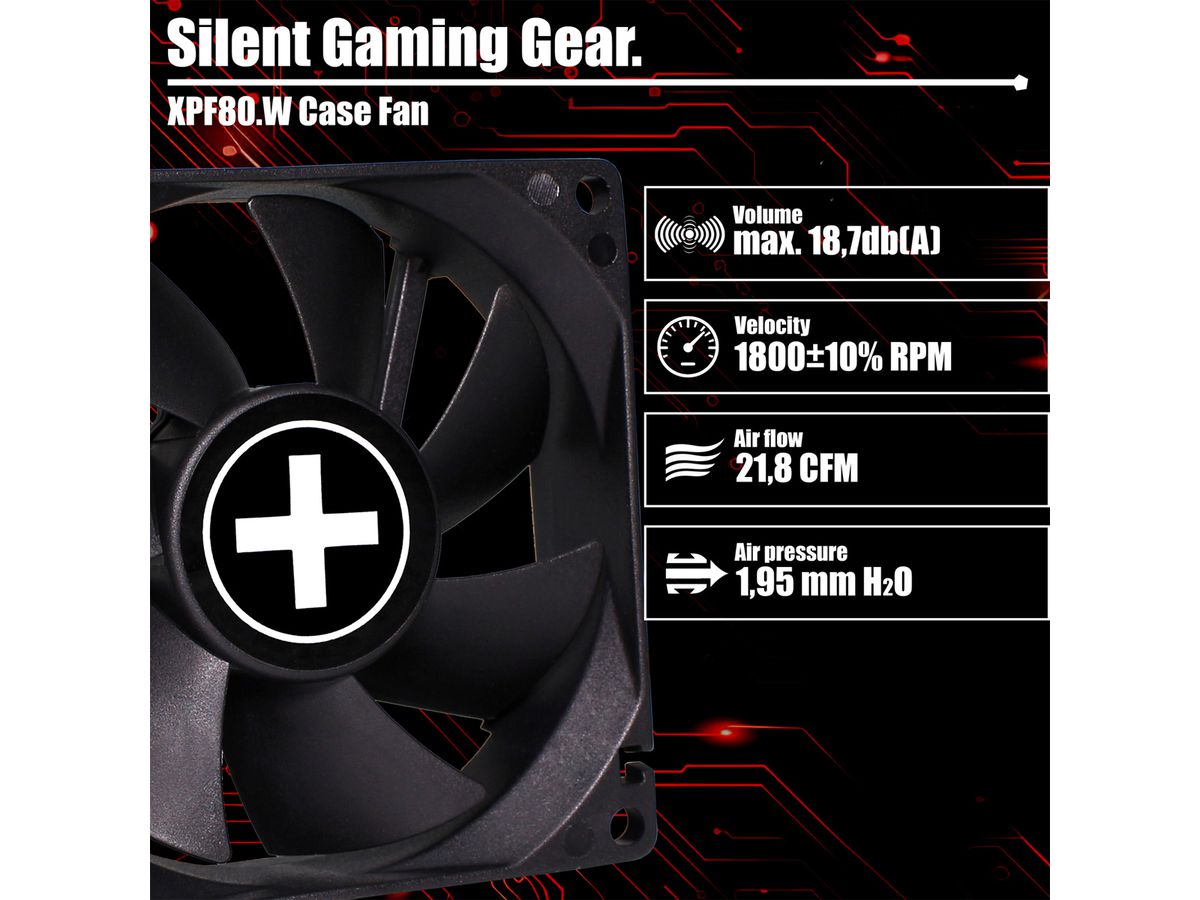 Xilence XPF80.W 80mm Case Fan, 3PIN, White Box
