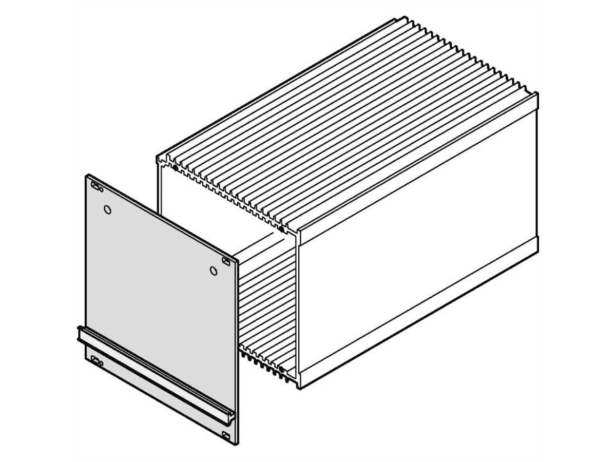 SCHROFF HF Frame Type Plug-In Unit Front Panel, 3 U, 7HP, 2.5 mm, Al, Front Anodized, Rear Conductive