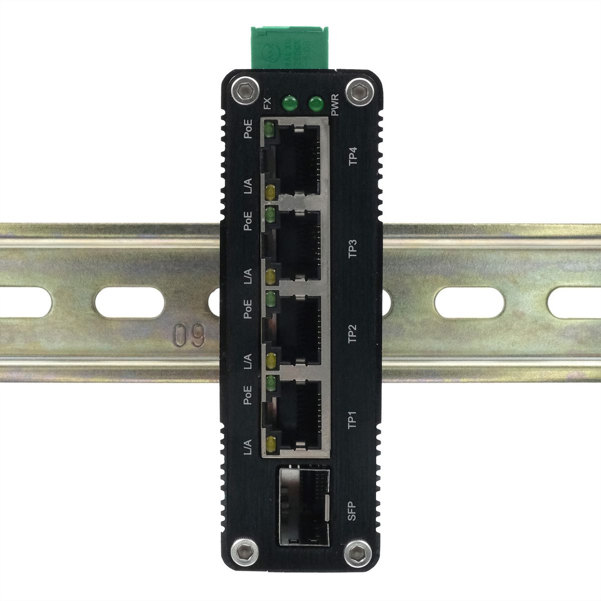 EXSYS EX-62020PoE 4-poorts industriële Ethernet-switch, PoE 1-poort 100/1000Fx SFP