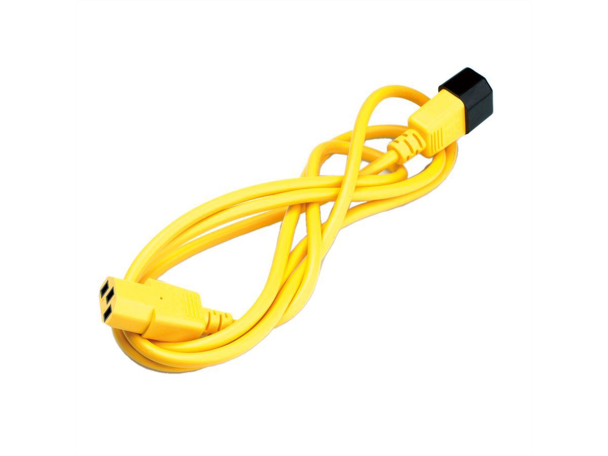 ROLINE stroomverlengkabel, IEC 320 C14 - C13, geel, 3 m