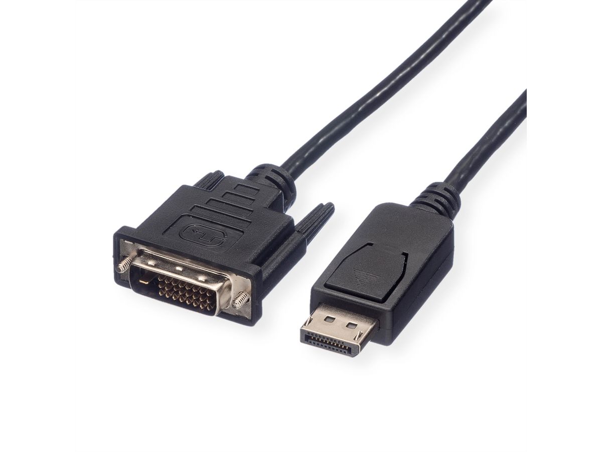 ROLINE DisplayPort Kabel DP Male - DVI Male (24+1), zwart, 2 m