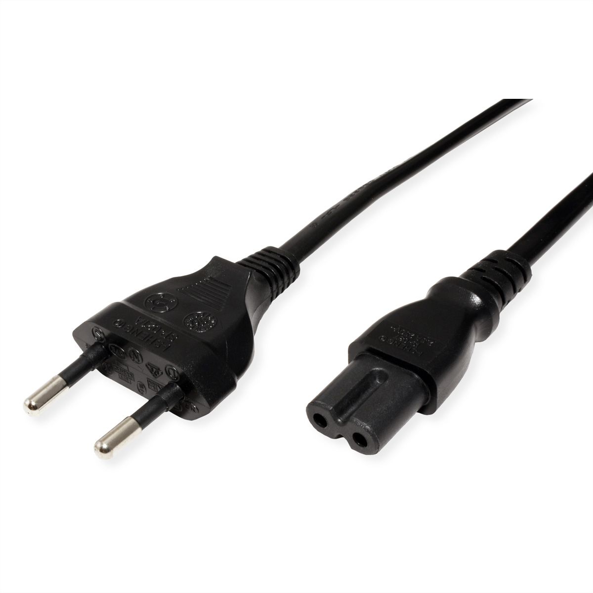 ROLINE Euro Power Cable, 2-pin, black, 3 m
