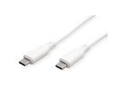 ROLINE USB 2.0-kabel, type C-C, M/M , Silicone, 60W, wit, 1 m
