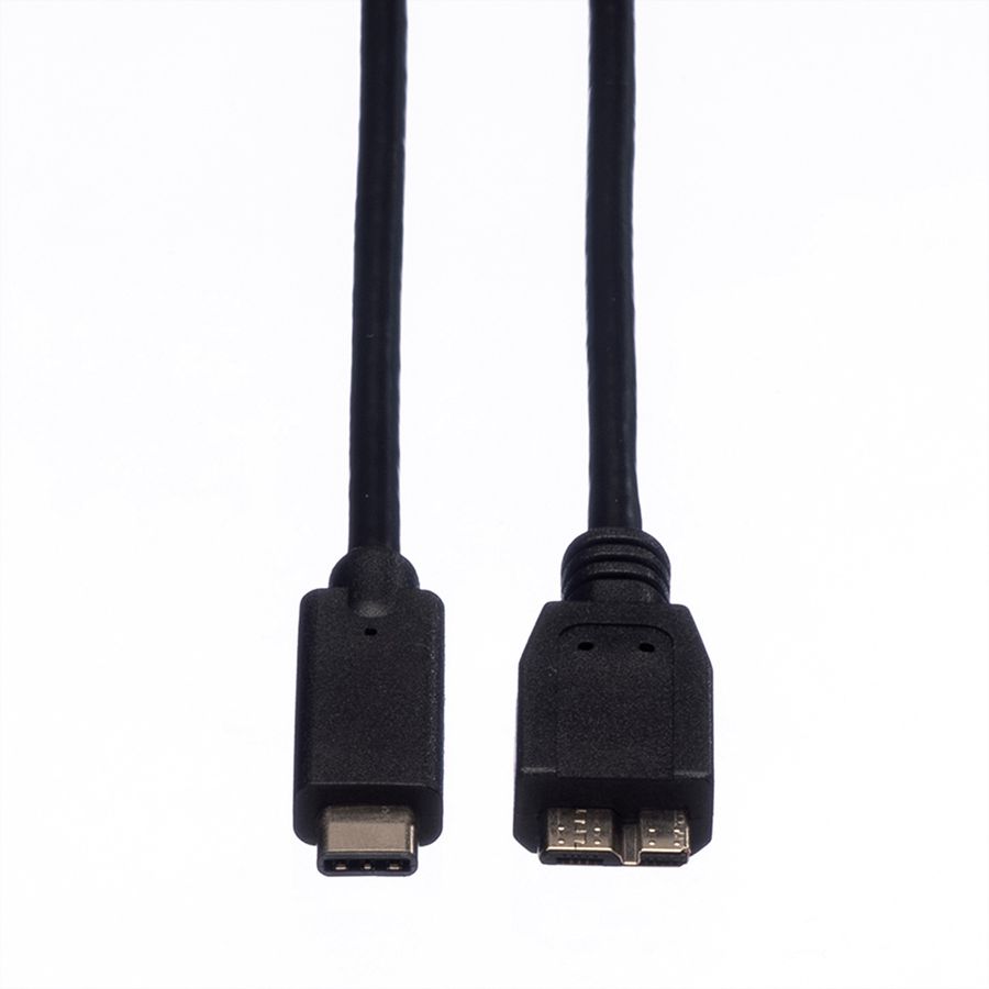 ROLINE USB 3.2 Gen 1 kabel, C - Micro B, M/M, zwart, 0,5 m