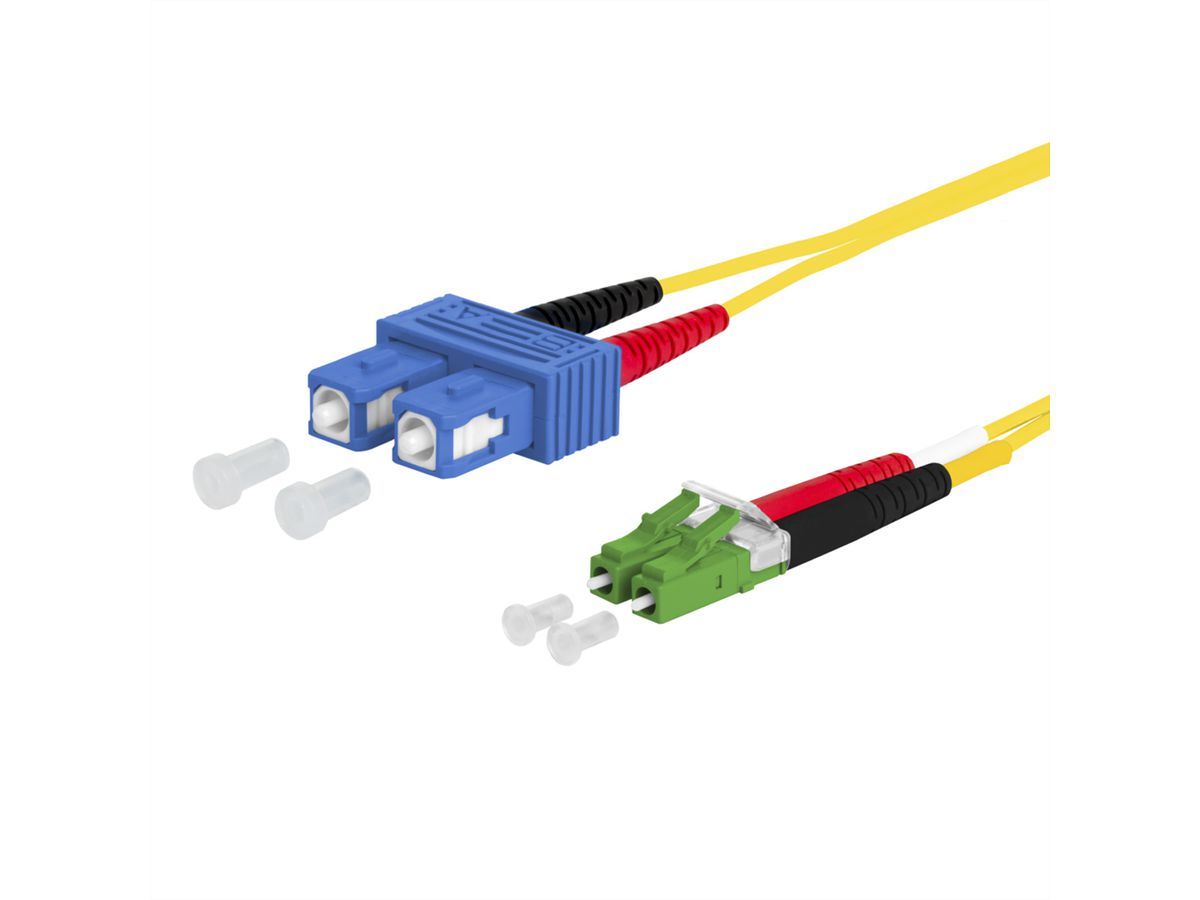 METZ CONNECT OpDAT patch cord, SC-D/LC-D APC OS2, 2 m
