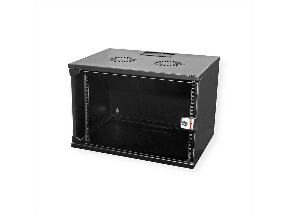 ROLINE 19-inch wandbehuizing Basic 7 U, 540x400 BxD Bouwpakket zwart