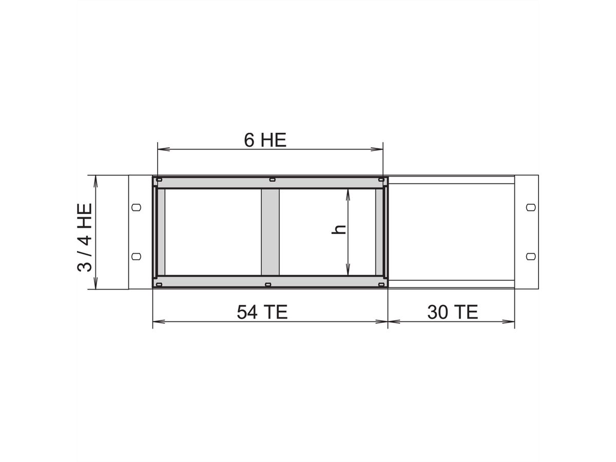 SCHROFF Board Cage for Horizontal Board Installation, 3 U, 20 HP, Front Rail With Long Lip