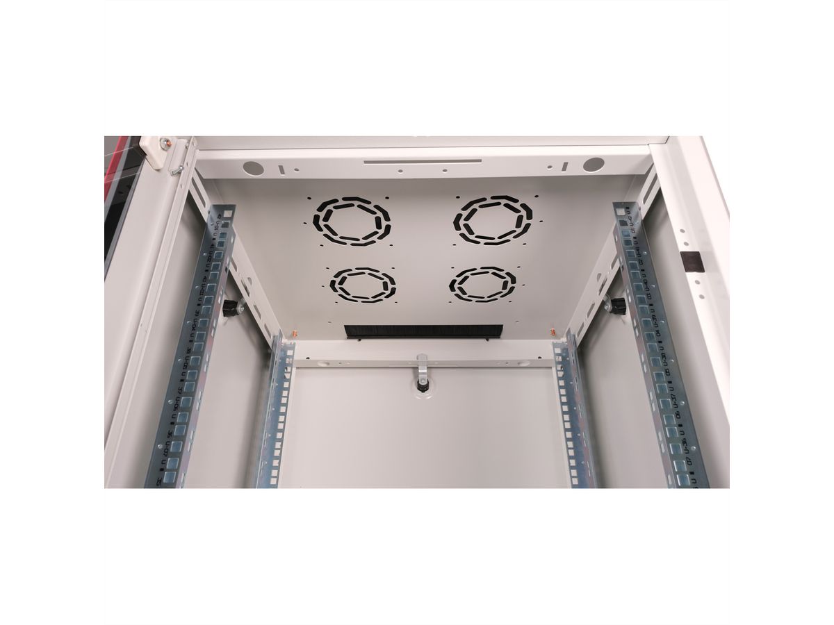 ROLINE 19-inch network cabinet Basic 42 U, 600x600 WxD glass door grey