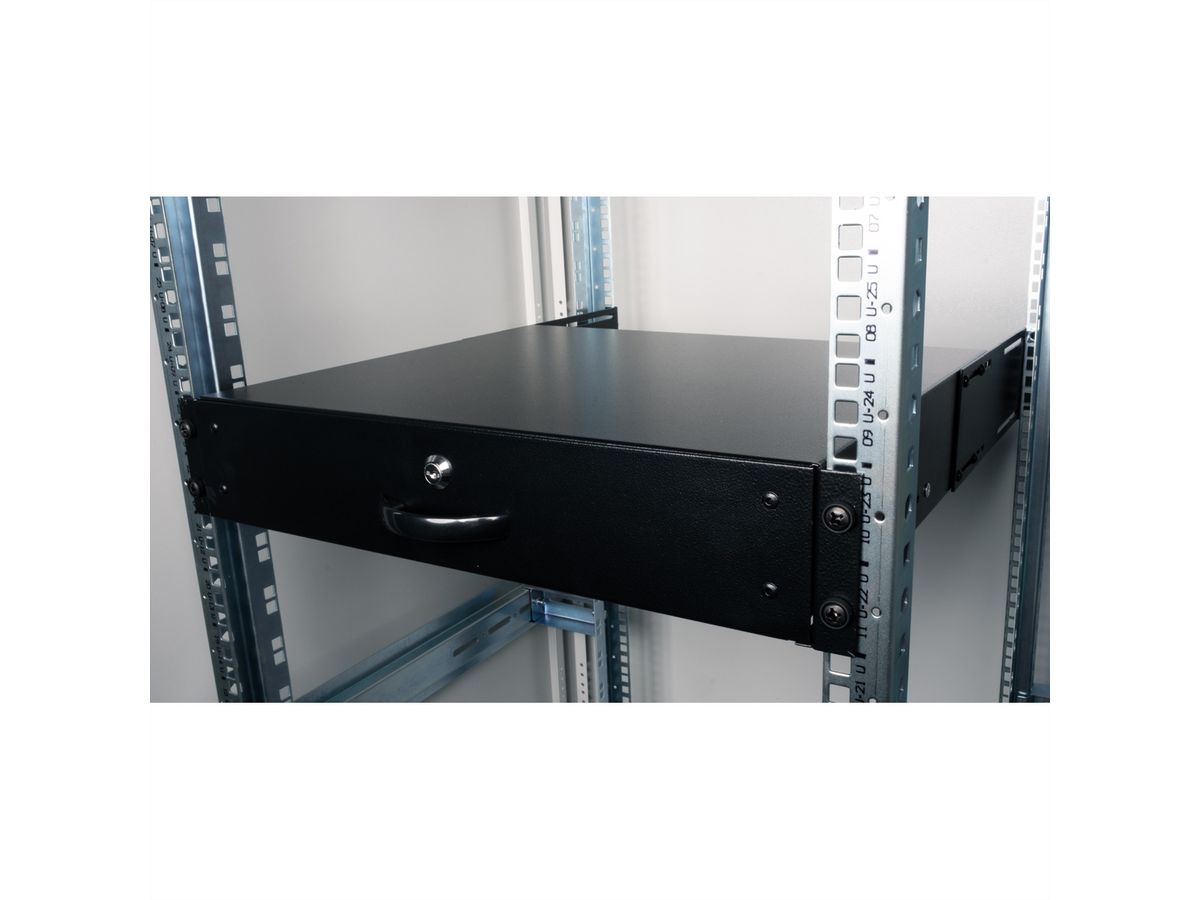 ROLINE 19-inch toetsenbordlade 2 U, 400mm diep afsluitbaar zwart