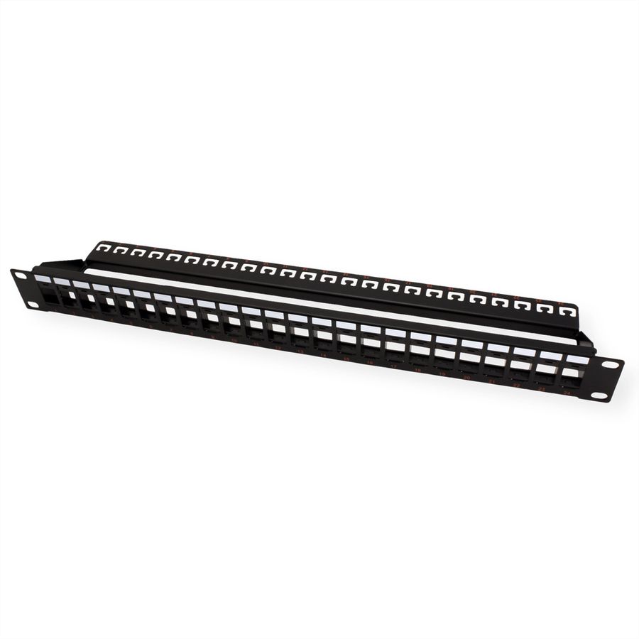 ROLINE 19" keystone patchpaneel, 24P, niet afgeschermd, zwart