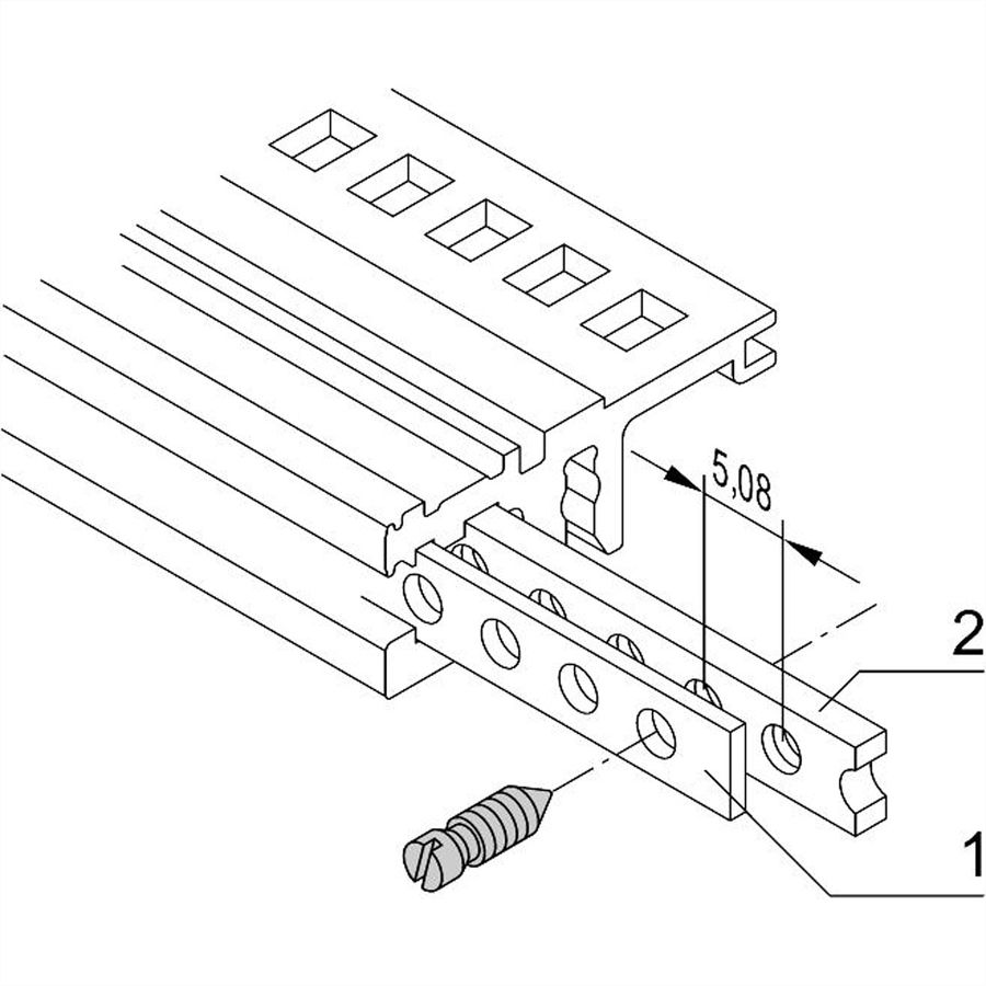 SCHROFF horizontale rail geperforeerde strip, 196 PK
