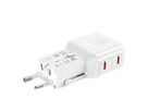 VALUE USB Reise-Charger mit Euro-Flach-/UK-/US-Stecker , 2x USB-C-Anschlüsse, 45 W