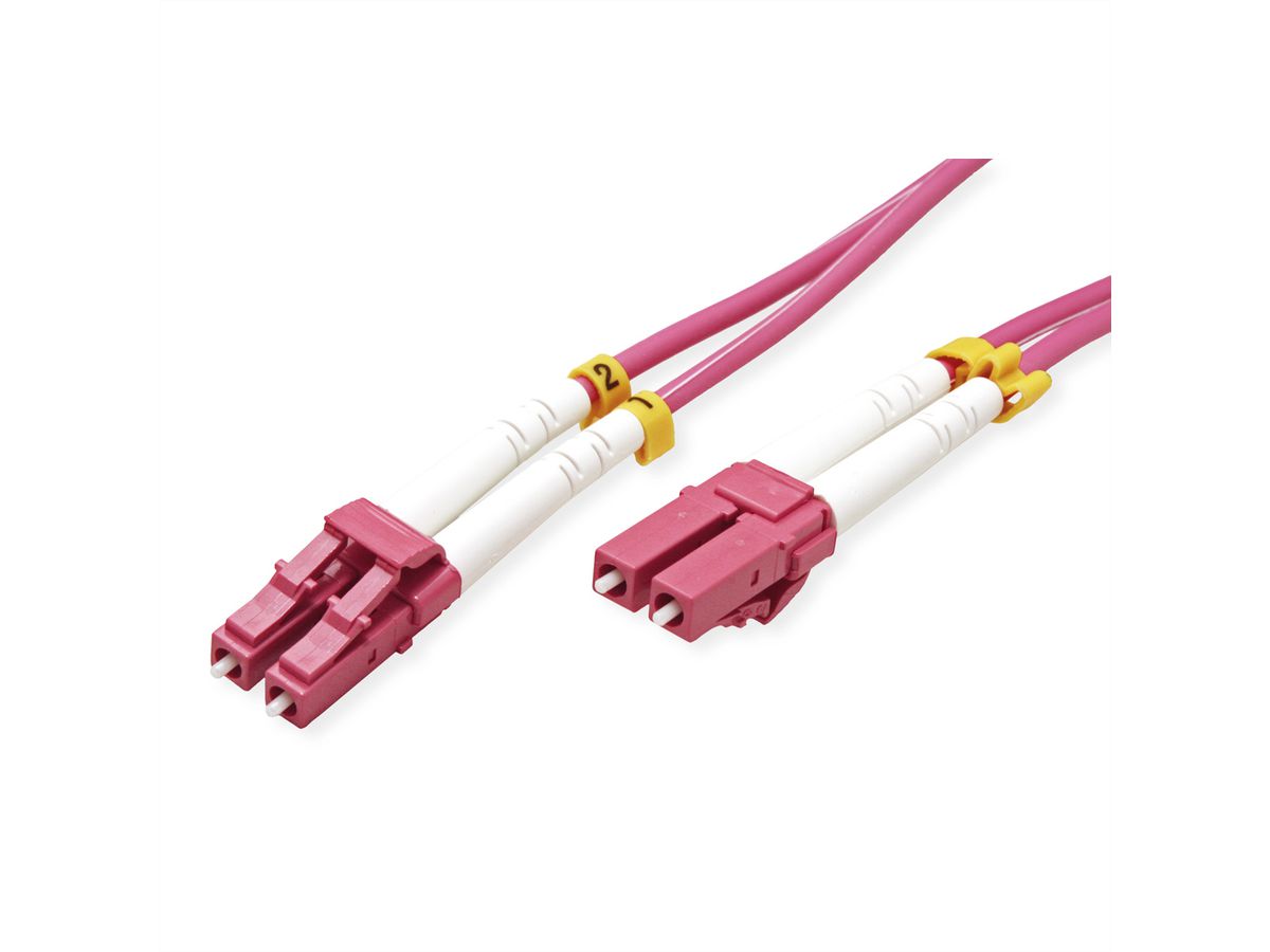VALUE Fibre Optic Jumper Cable, 50/125 µm, LC/LC, OM4, violet, 2 m