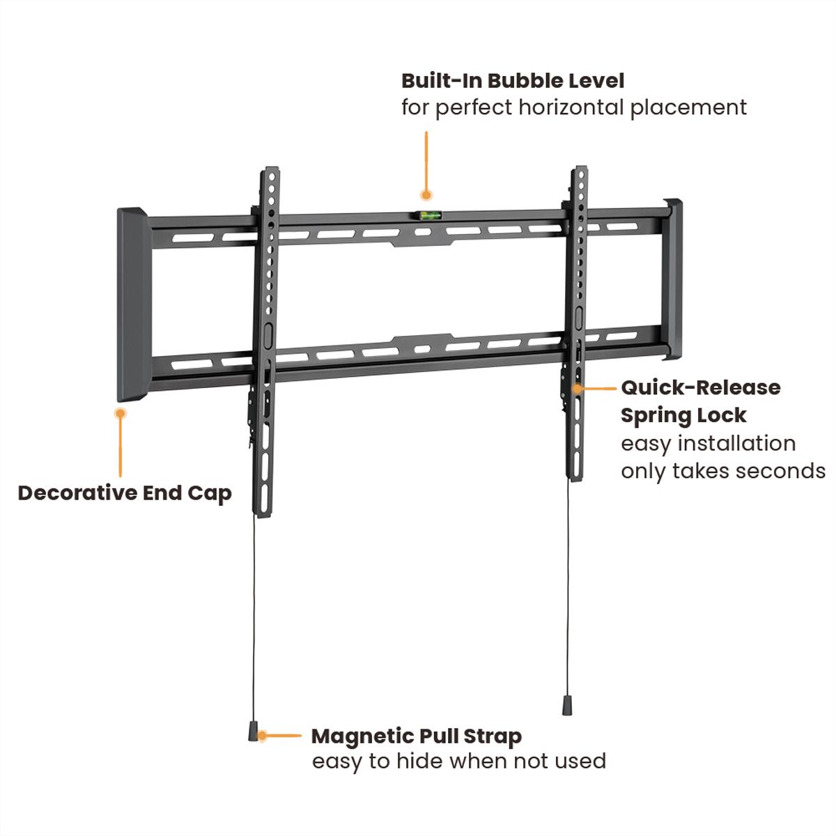 VALUE TV muurbeugel, 27 mm afstand tot de muur , vast, <228,6cm/90", <75kg