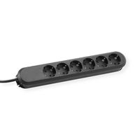 BACHMANN SMART socket strip 6x earthing contact, black, 5 m