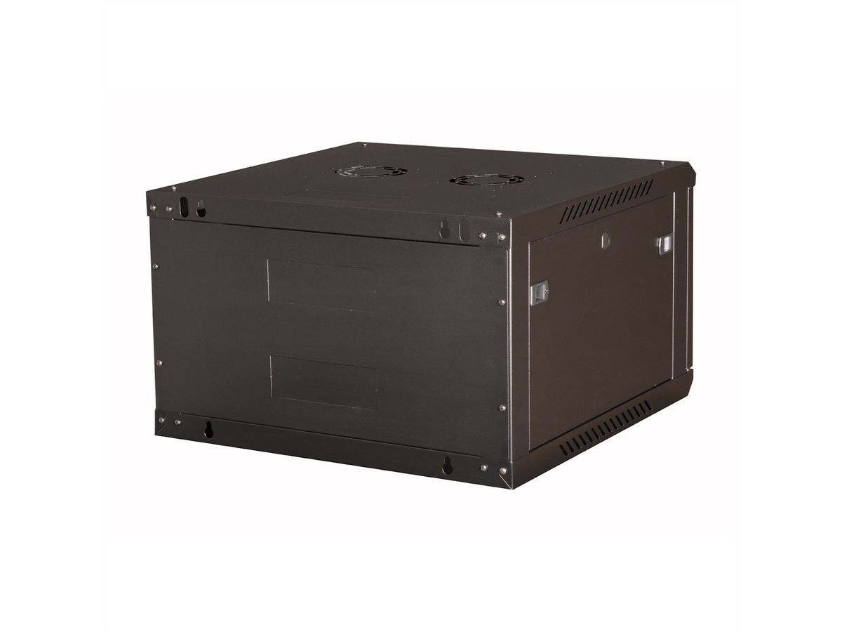 VALUE 19-Zoll Wandgehäuse 6HE, 600x600mm schwarz, Bausatz