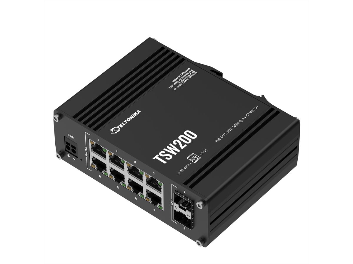 TELTONIKA TSW200 Unmanaged Switch PoE+ Gigabit SFP