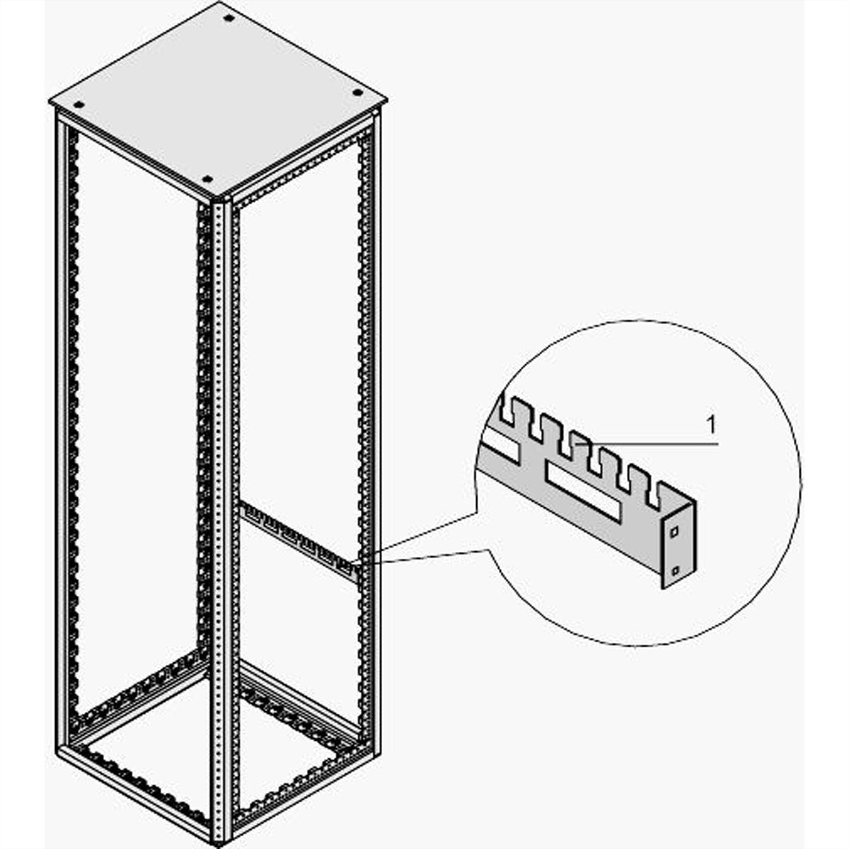 SCHROFF Varistar Cable Support Rail for Cabinet Width, 600W