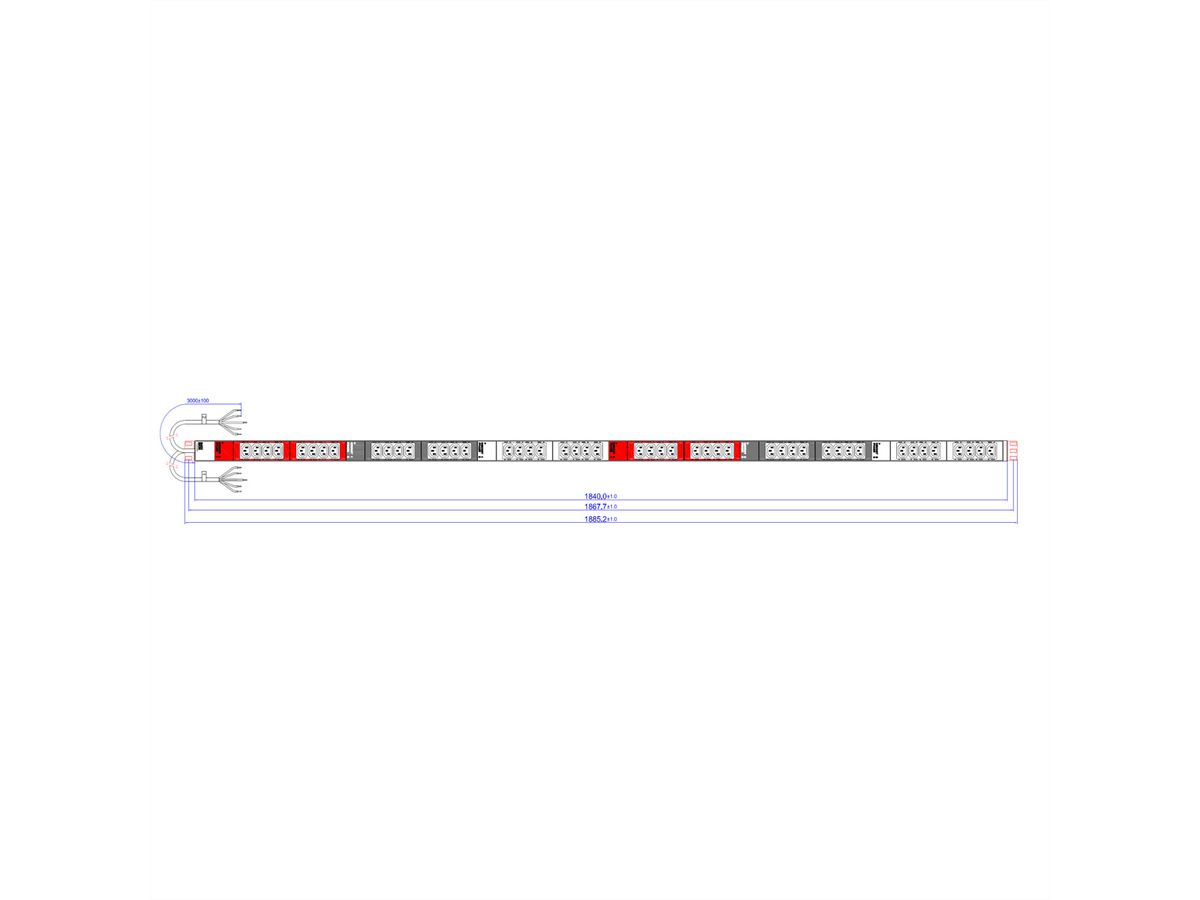 BACHMANN IT PDU ALU 0U 48x C13 2x3x32A open