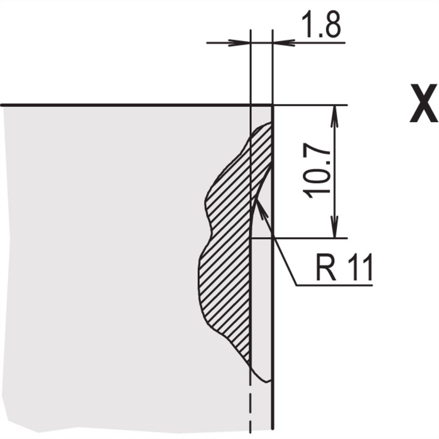 SCHROFF Voorpaneel, vlak, Refrofit Afscherming, D-Sub uitsparing, 3 HE, 4 HE, 1 x 25 Pen, 2,5 mm, Al, geanodiseerd vooraan, geleidend achteraan