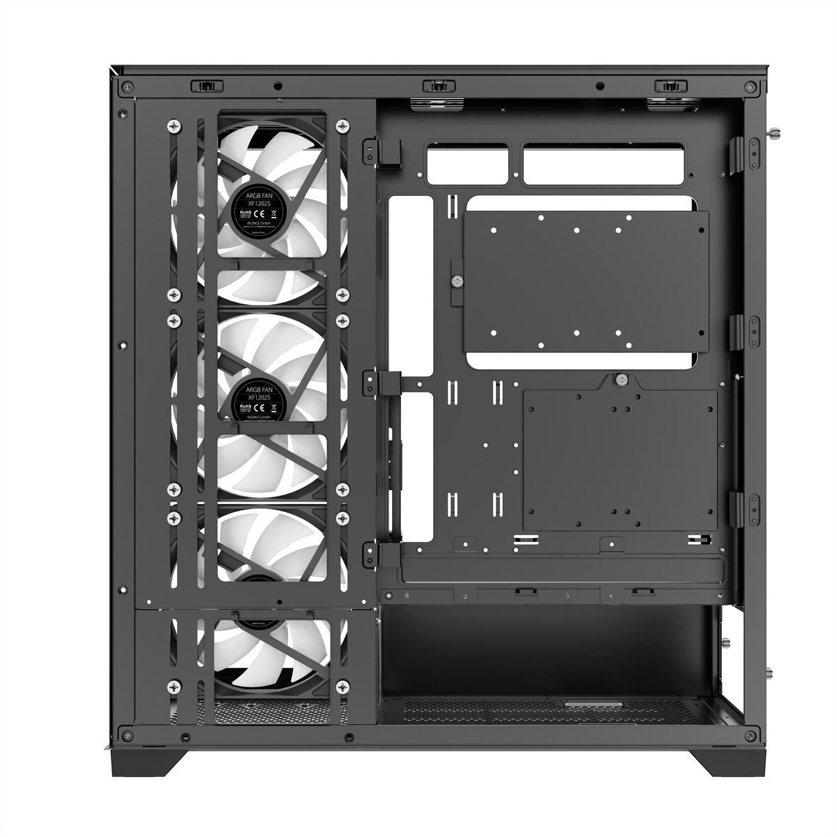 XILENCE Xilent Gleam X818.ARGB Gaming ATX PC-behuizing zwart, RGB ATX Midi Tower