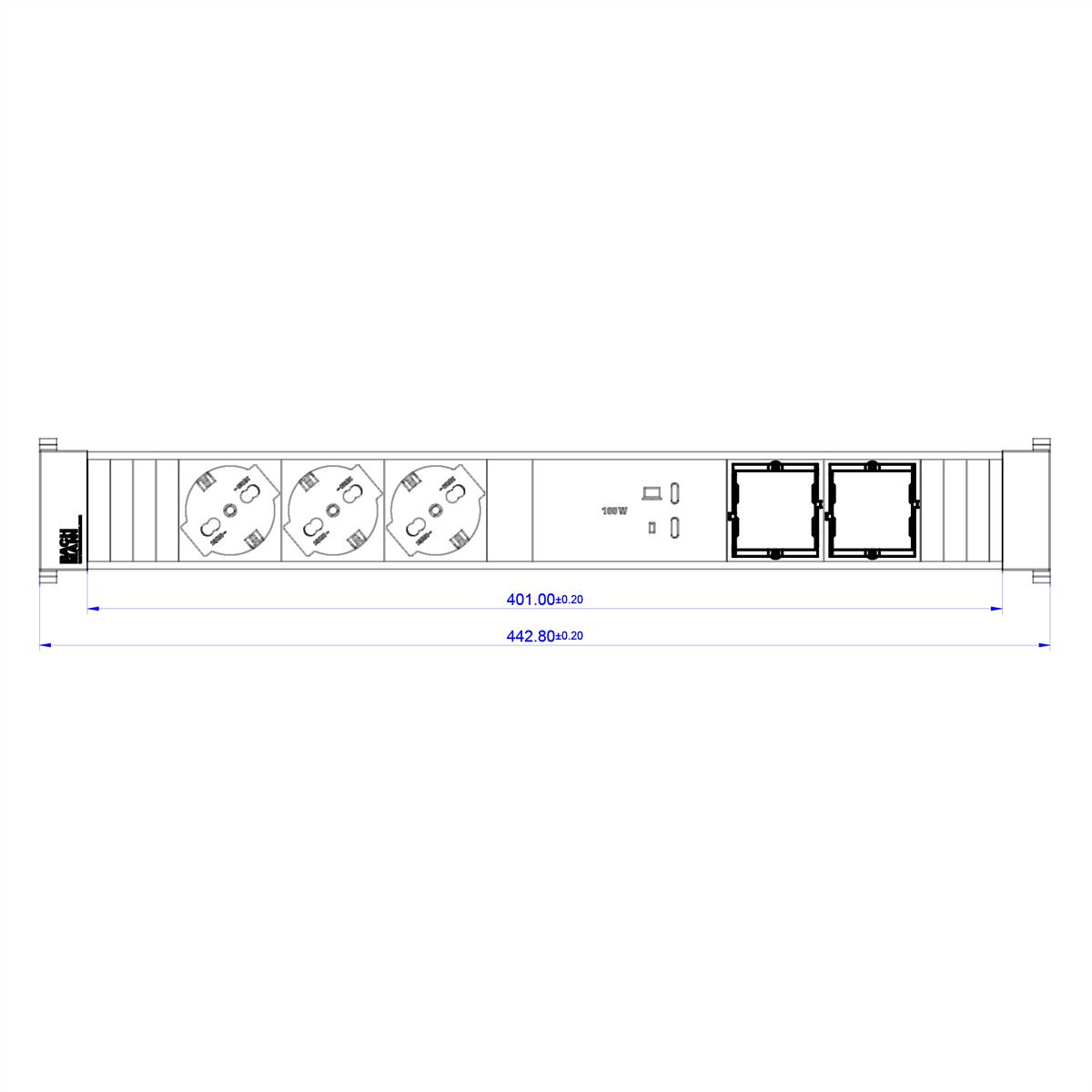 BACHMANN CONFERENCEF XL 3xP40, 1xUSB C/C 100W 2xCM