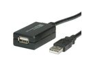 VALUE USB 2.0 Verleng kabel met actieve Repeater, zwart, 12 m