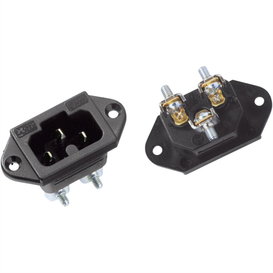 BACHMANN IEC320 C15A hot appliance inlet plug, C16A with screw terminals, black