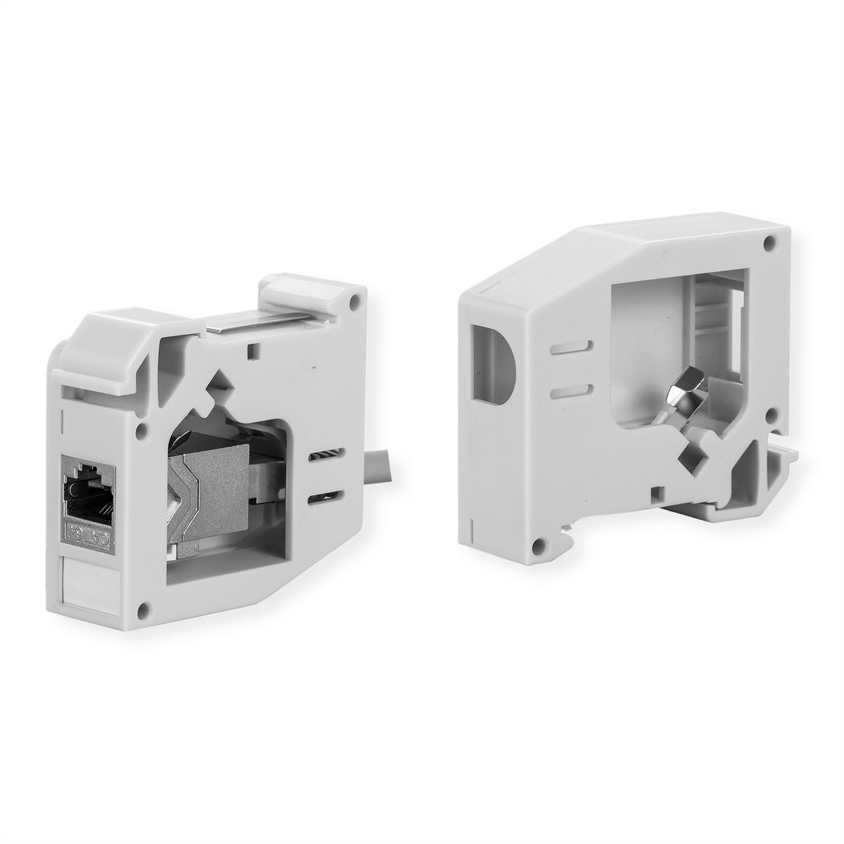 ROLINE Keystone Holder, empty, DIN-Rail, 180°