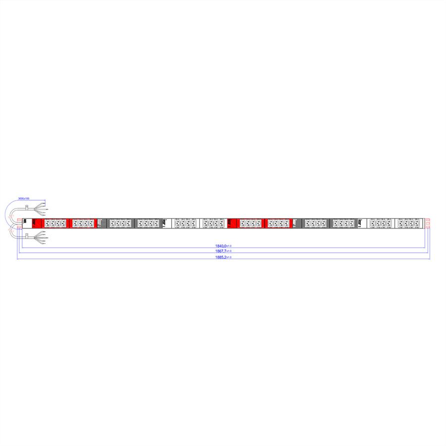 BACHMANN IT PDU ALU 0U 48x C13 2x3x32A open