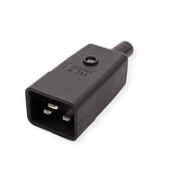 BACHMANN stekker voor koude apparaten IEC320 C20 16A/250VAC, Schroefaansluiting, zwart