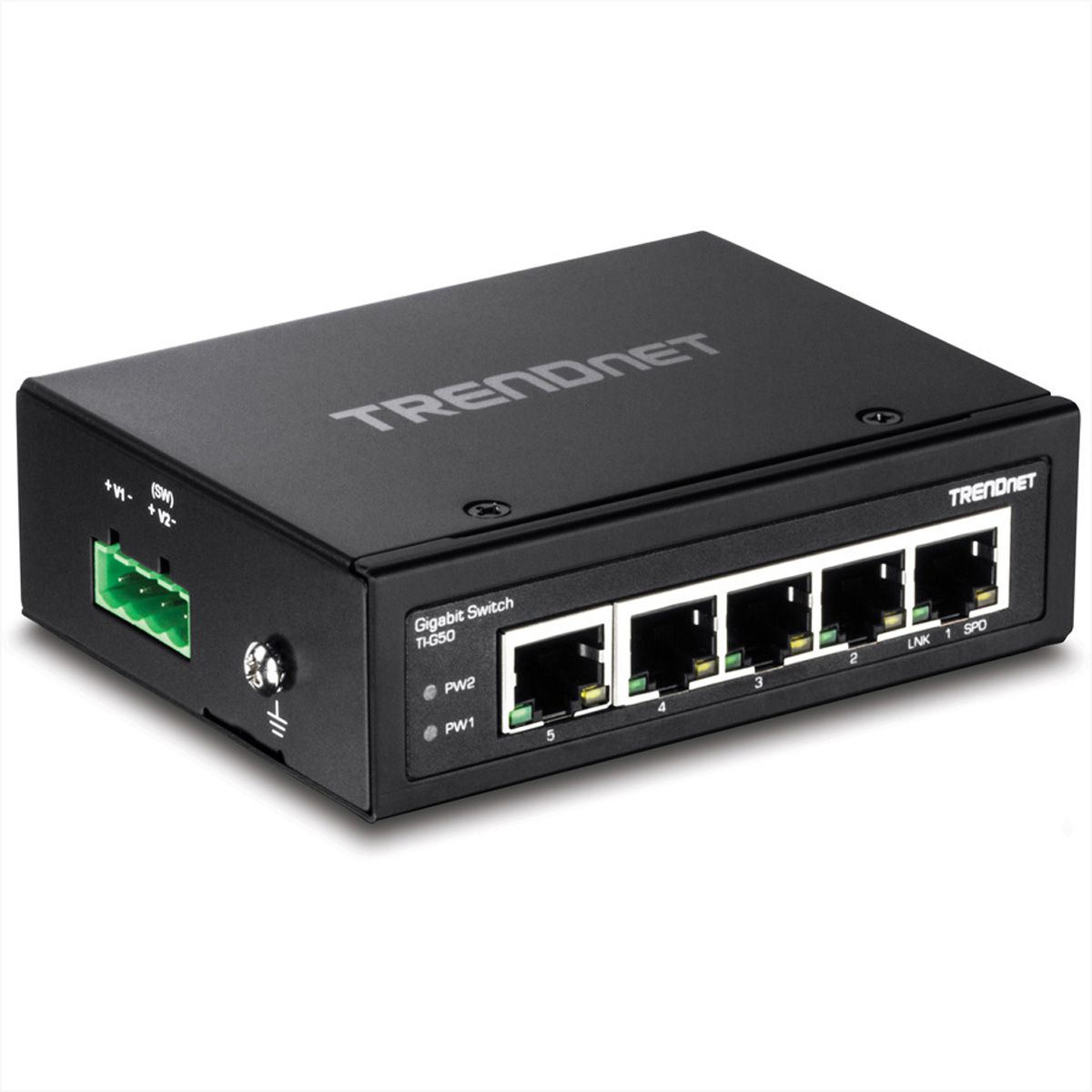 TRENDnet TI-G50 5-Port Industrial Gigabit Ethernet DIN-Rail Switch