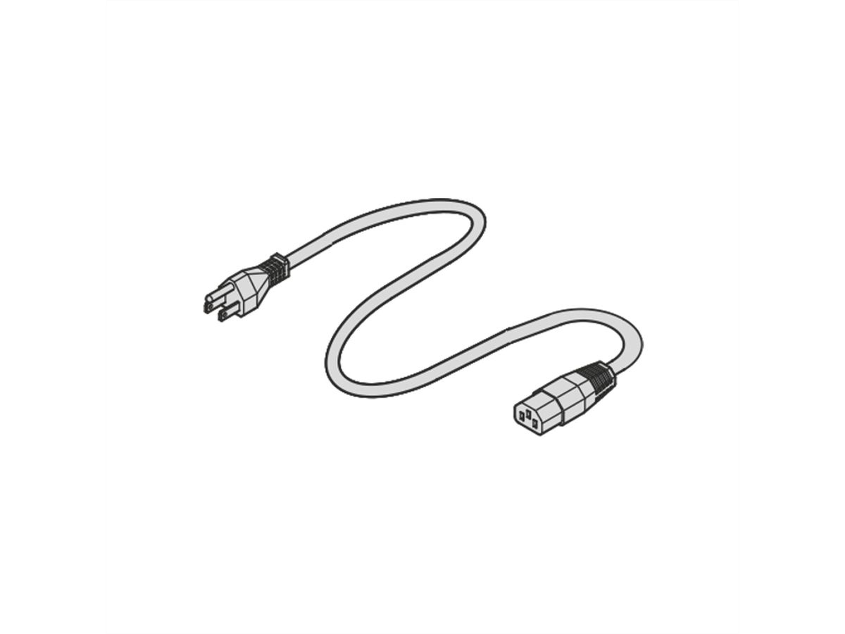 SCHROFF netsnoer, VS naar IEC C13, 2,5 m, zwart