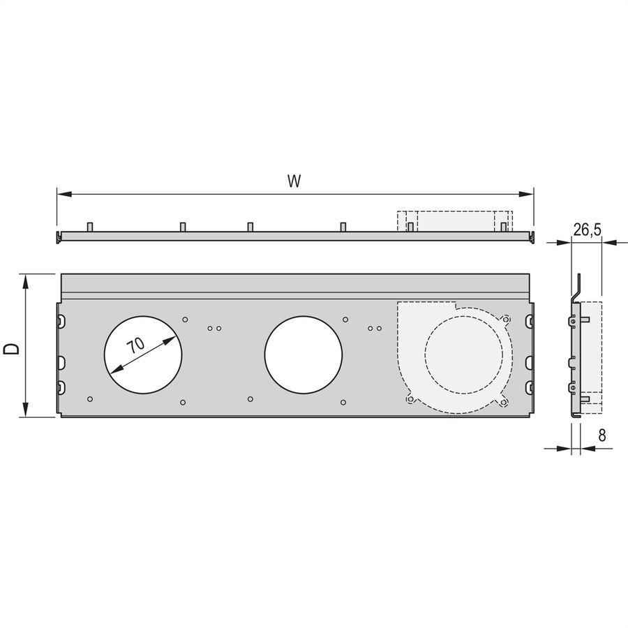 SCHROFF RatiopacPRO AIR Radial Fan Unit, 3 Fans, 84 HP, 220 mm