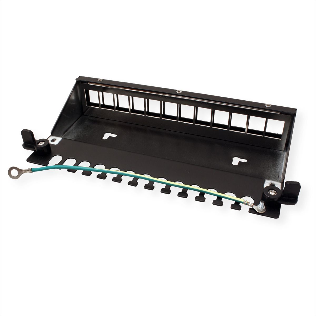VALUE Keystone module houder, 12 Poorts, zwart