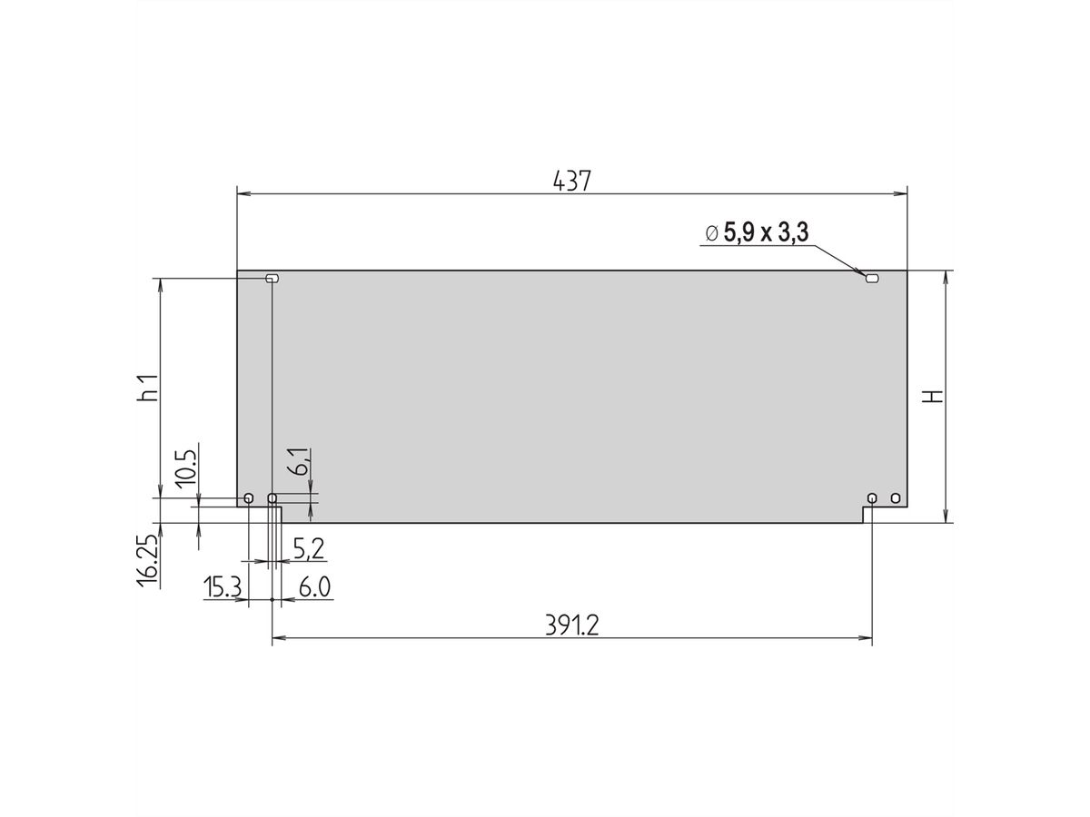 SCHROFF Inpac voorpaneel met bodemplaat, 2 HE, 2,5 mm, Al, geanodiseerd, onbehandelde randen