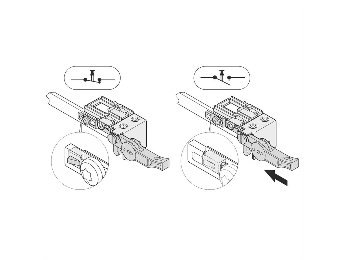 SCHROFF Microschakelaar voor Carrier Compact- en Full-Size-Module, Normaal Gesloten, 10 stuks