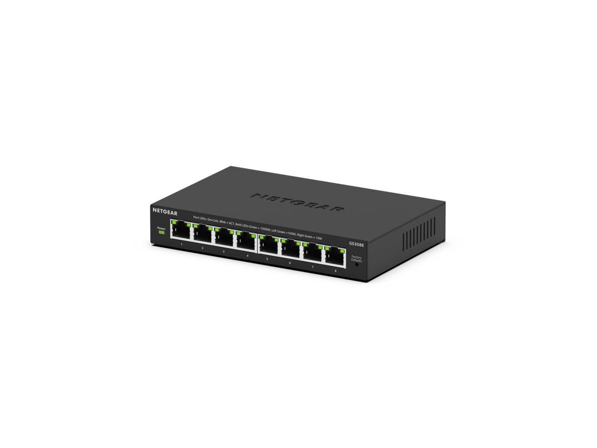 NETGEAR GS308E Managed L2/L3 Gigabit Ethernet (10/100/1000) Power over Ethernet (PoE) Zwart