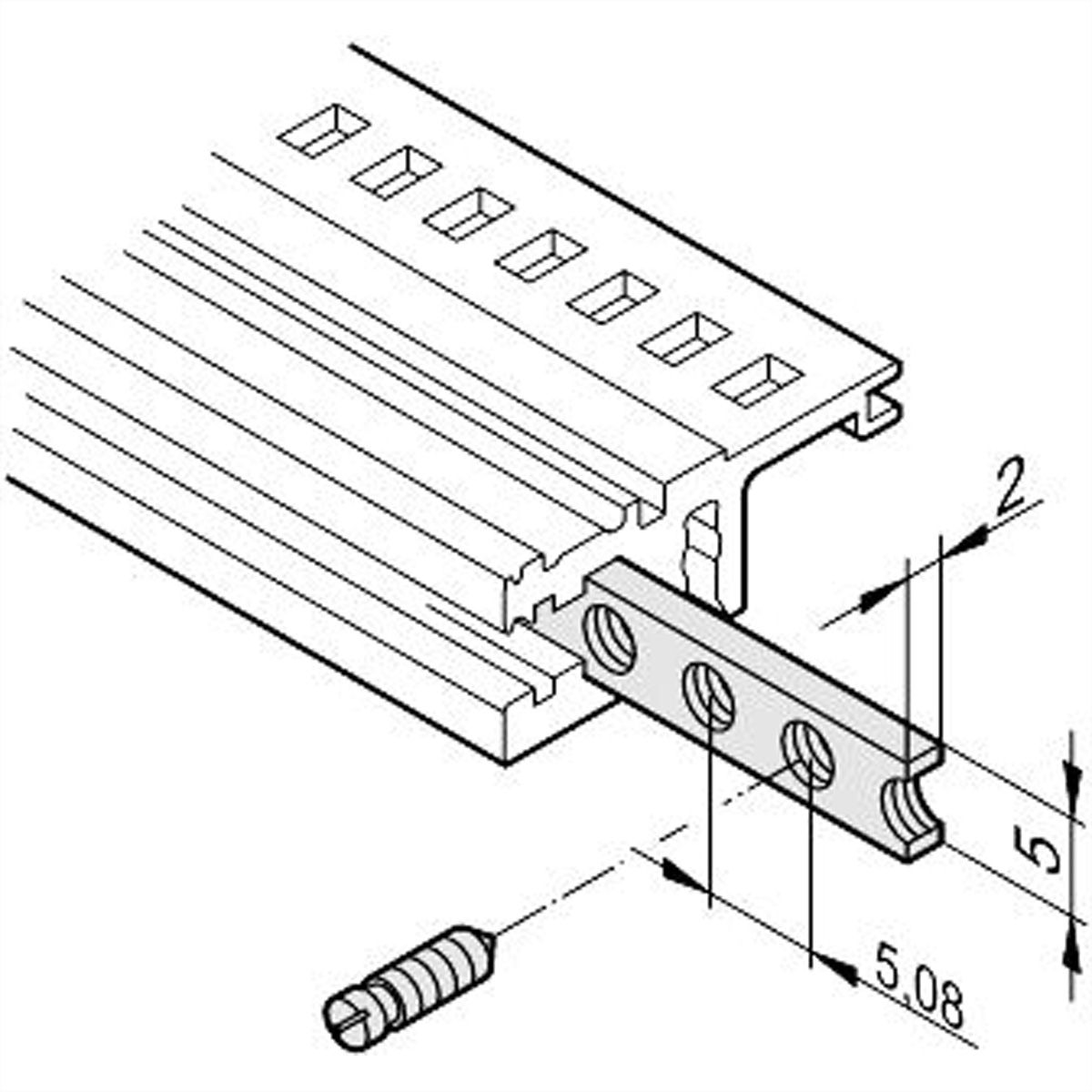 SCHROFF horizontale rails schroefdraad inzetstuk, M3